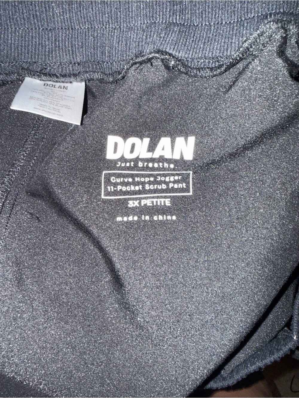 dolan Black Curve Hope Jogger 11-Pocket Scrub Pant 3x petite